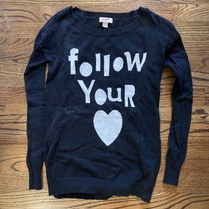 Black "Follow Your Heart" Sweater